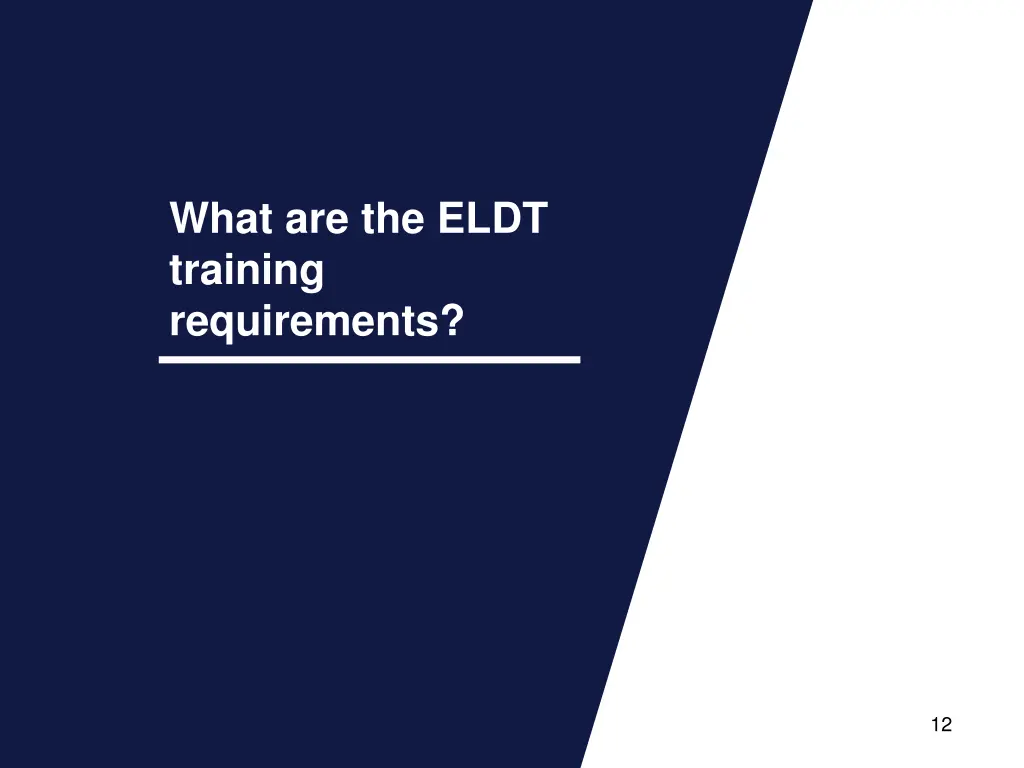 what are the eldt training requirements