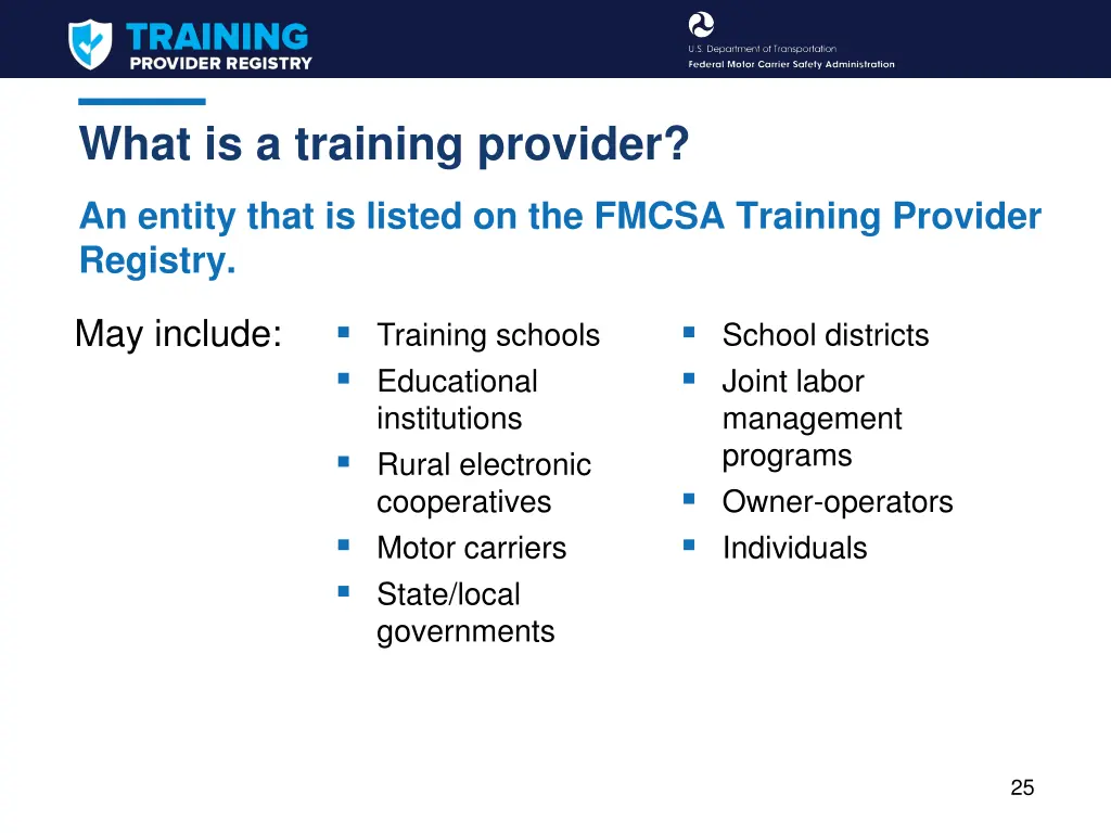 what is a training provider