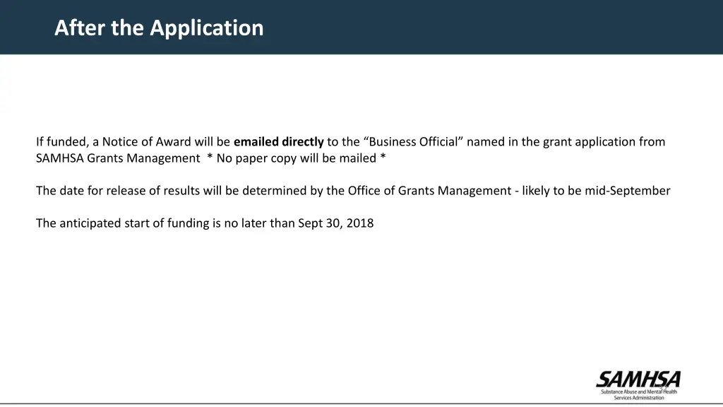 after the application