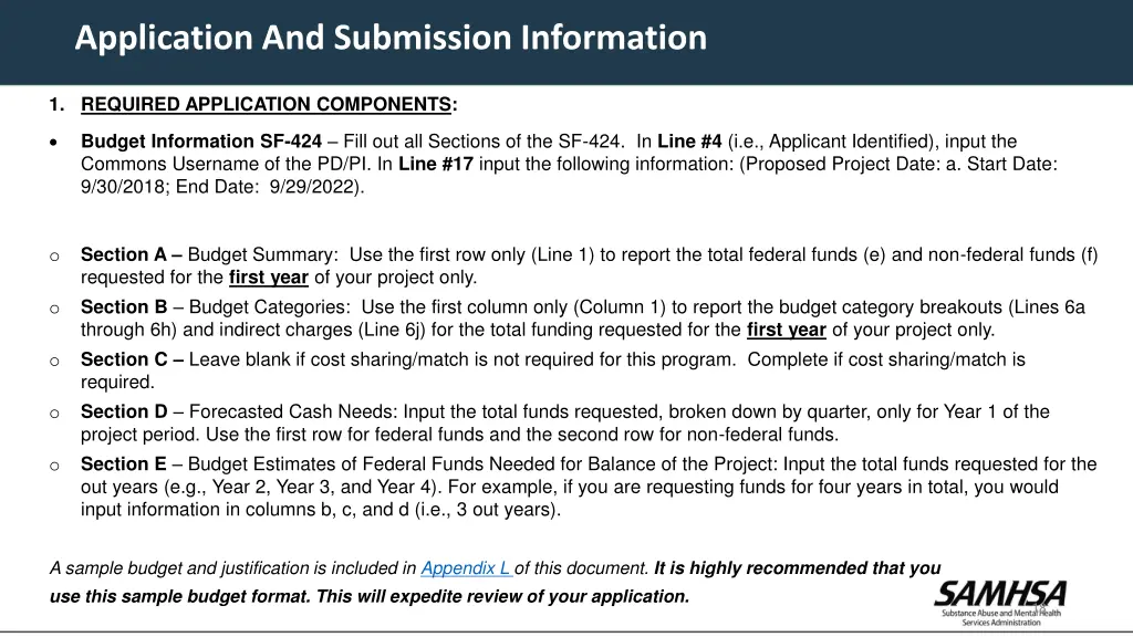 application and submission information 1