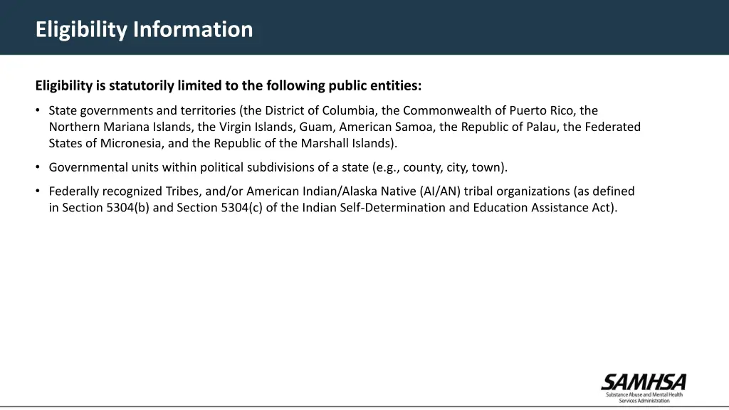 eligibility information