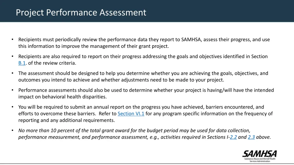 project performance assessment