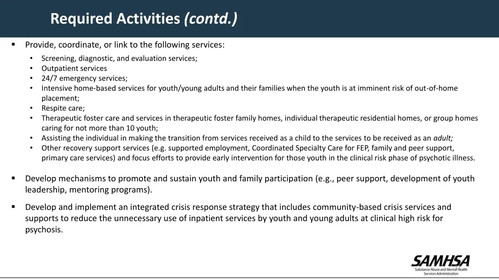 required activities contd