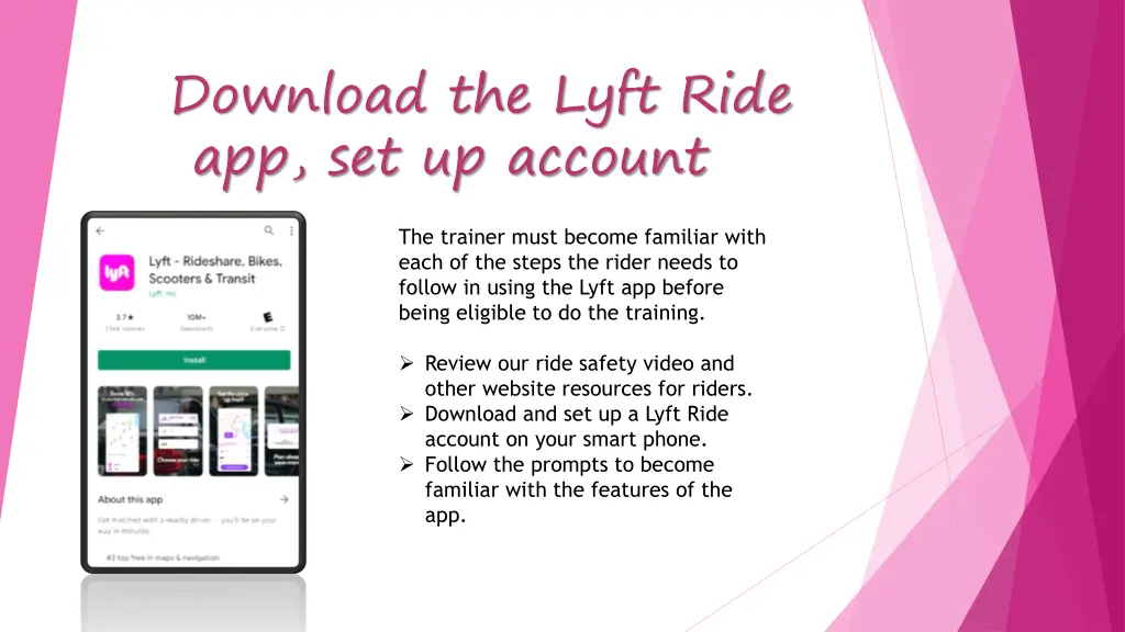 download the lyft ride app set up account