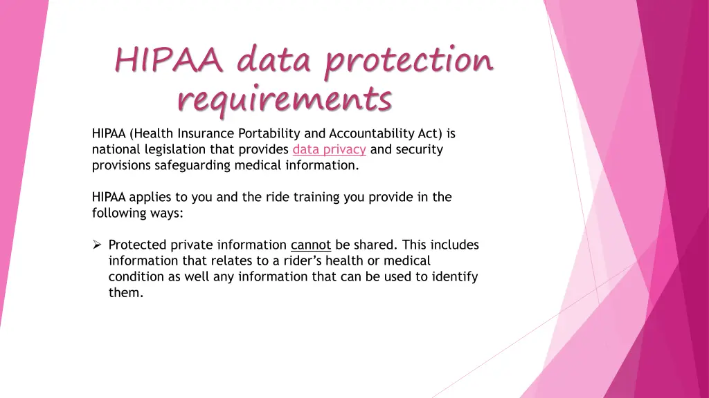 hipaa data protection requirements hipaa health