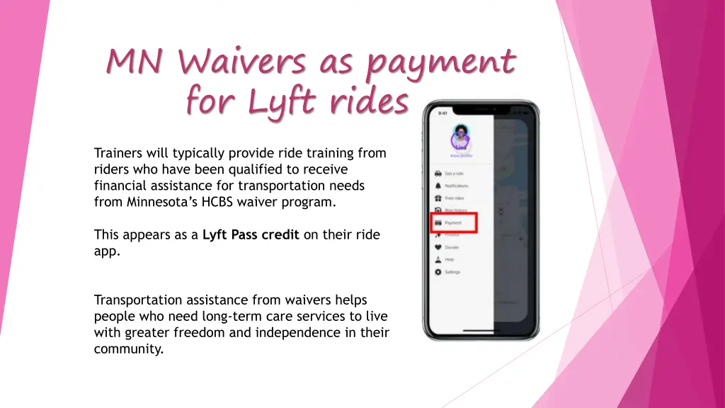 mn waivers as payment for lyft rides