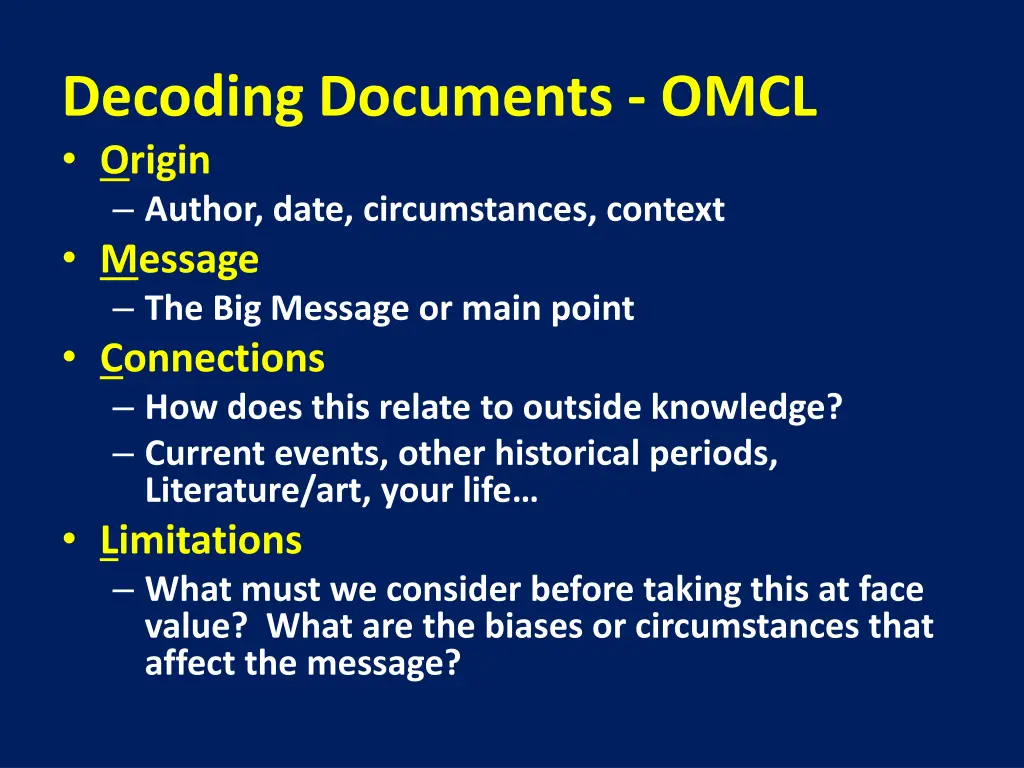decoding documents omcl origin author date