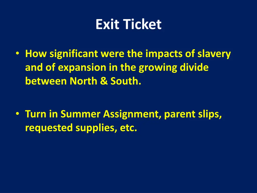 exit ticket