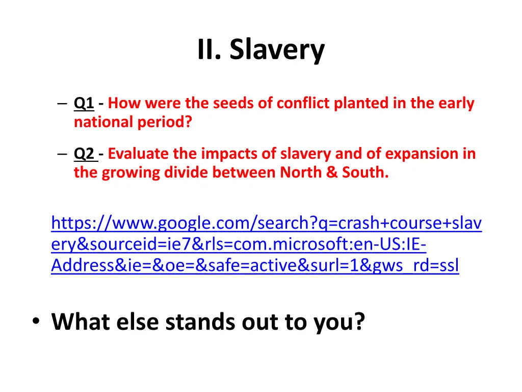 ii slavery