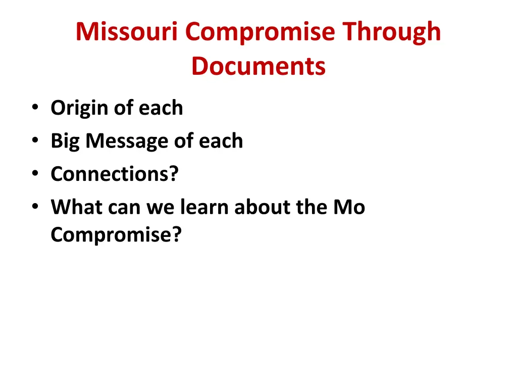 missouri compromise through documents