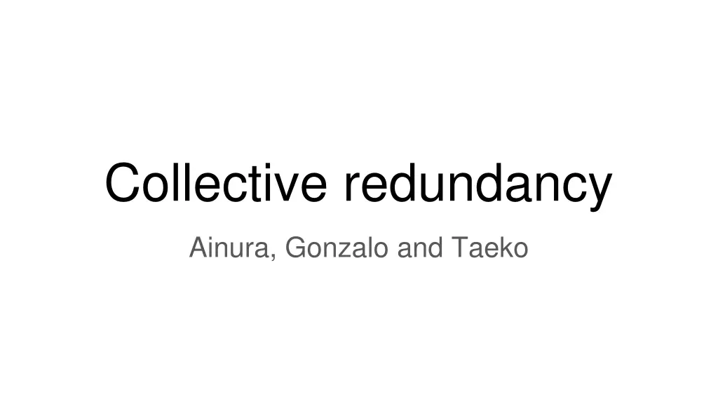 collective redundancy
