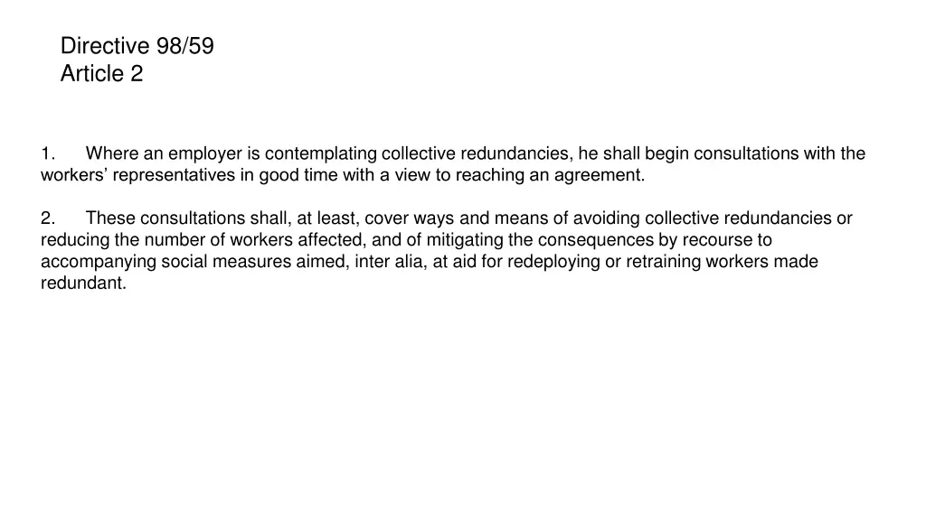 directive 98 59 article 2