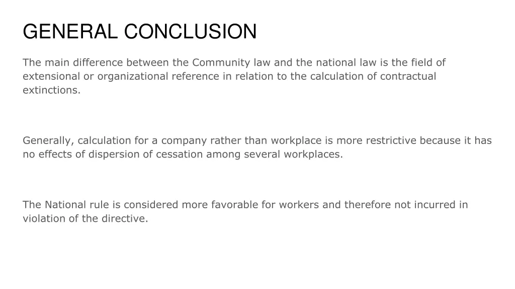 general conclusion