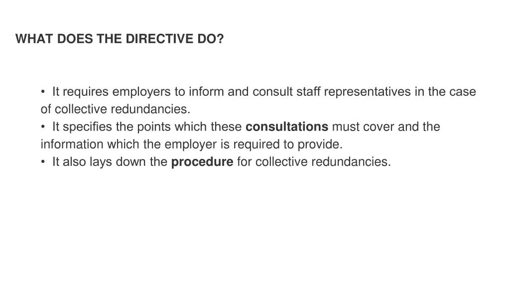 what does the directive do