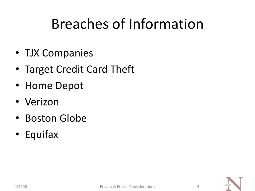 breaches of information