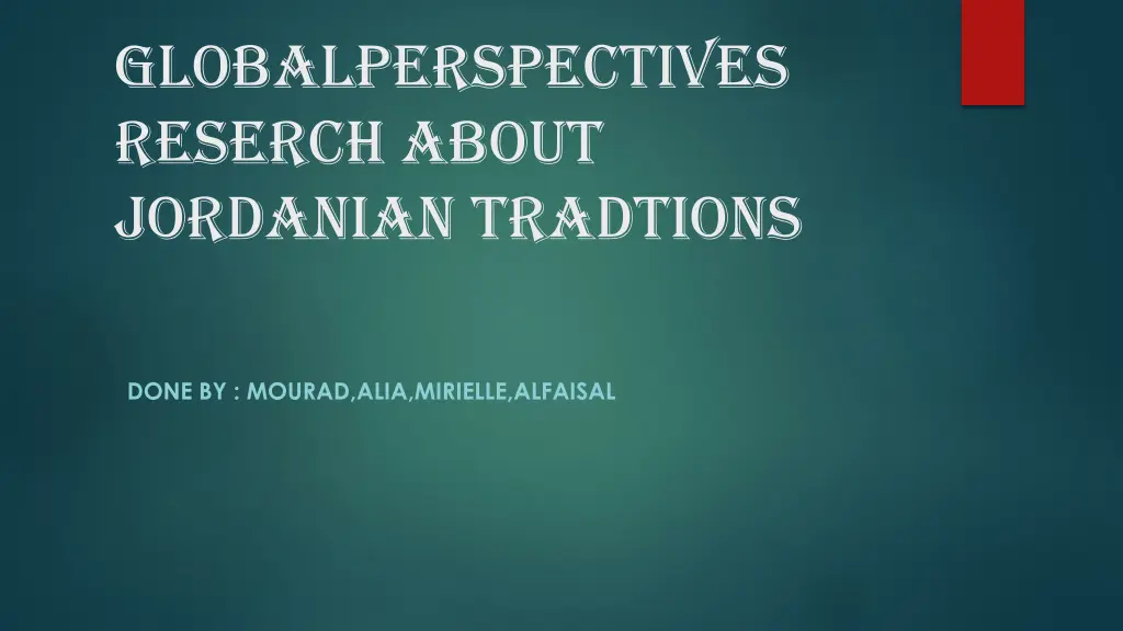 globalperspectives reserch about jordanian
