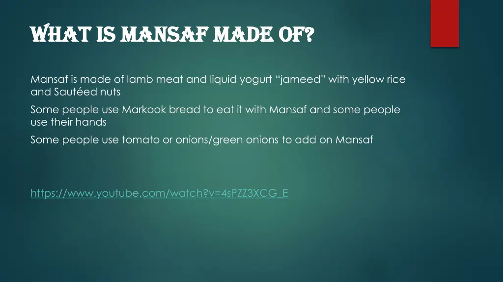 what is what is mansaf