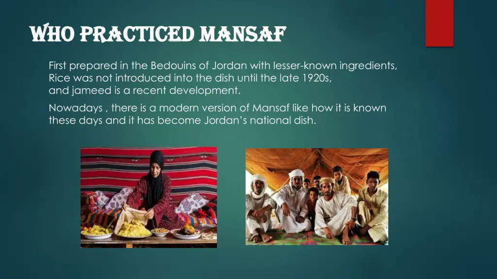 who practiced who practiced mansaf