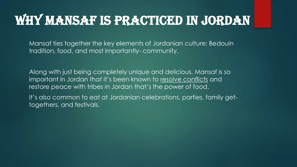 why why mansaf mansaf is practiced