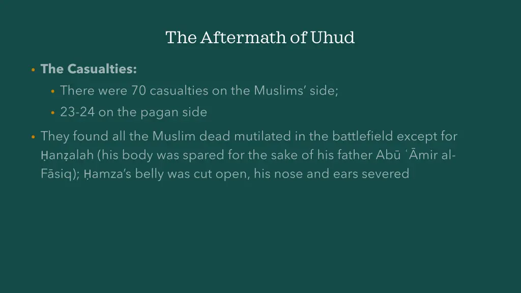 the aftermath of uhud