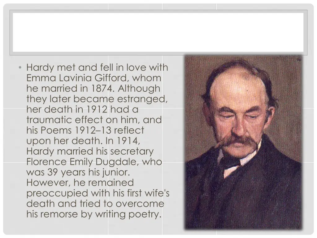 hardy met and fell in love with emma lavinia