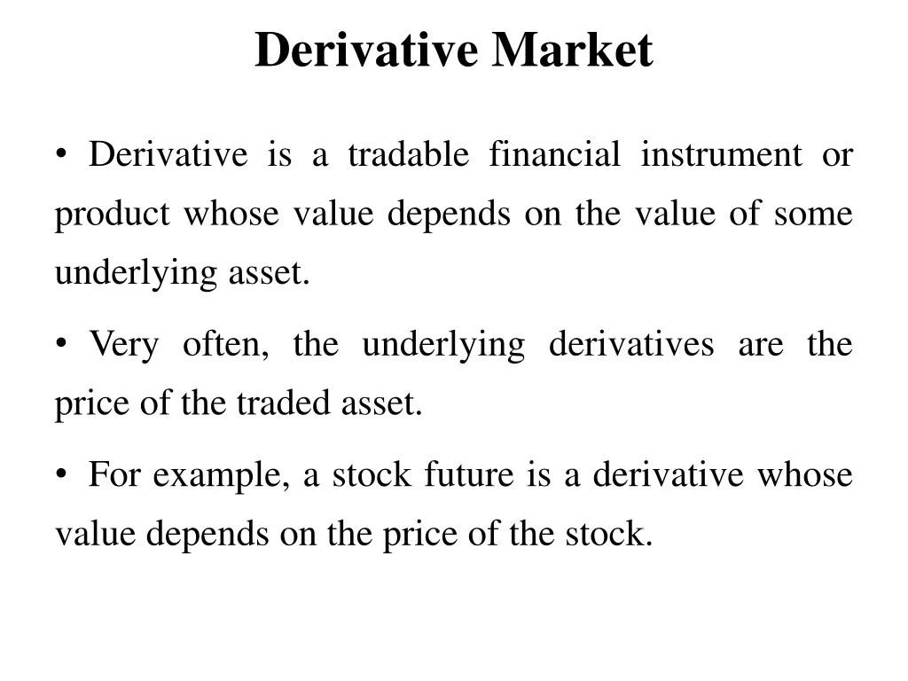 derivative market