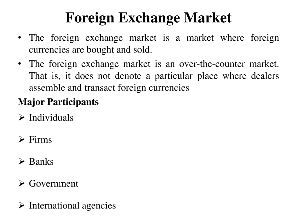 foreign exchange market