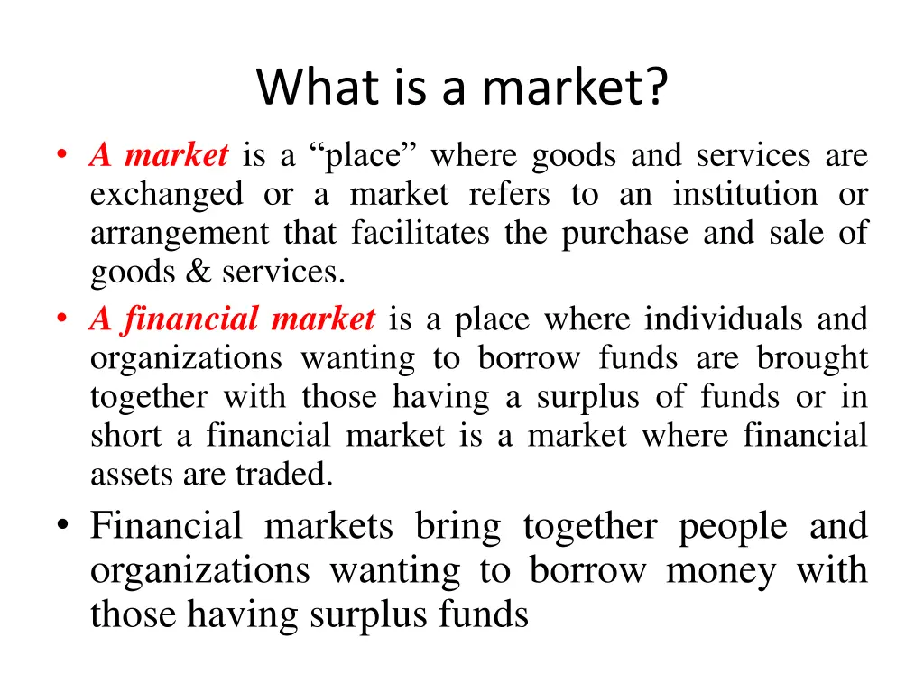 what is a market a market is a place where goods