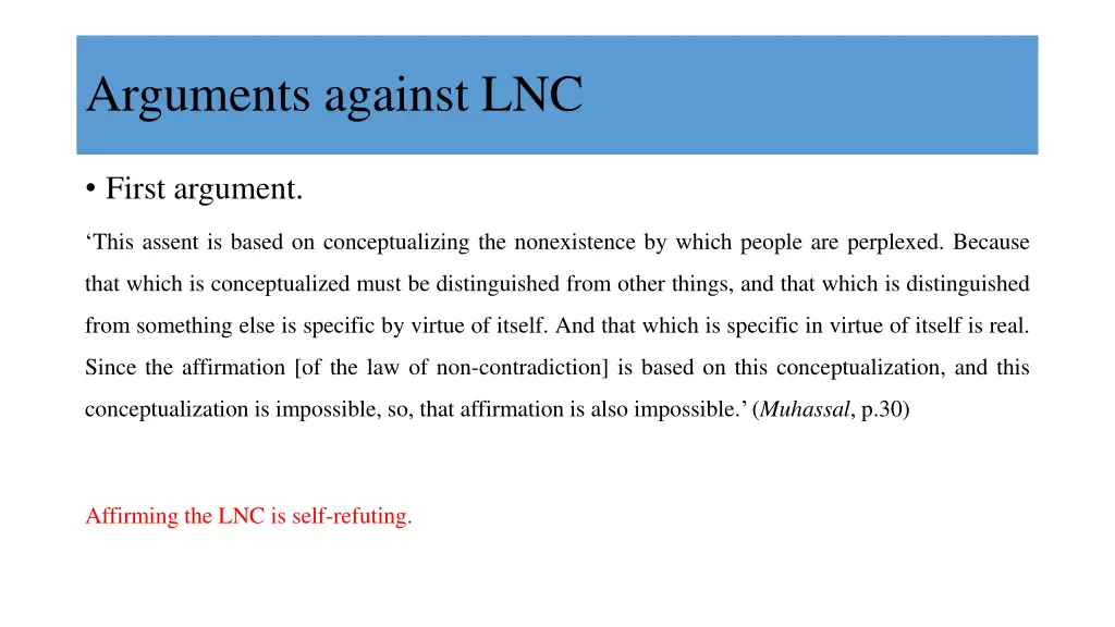 arguments against lnc 1