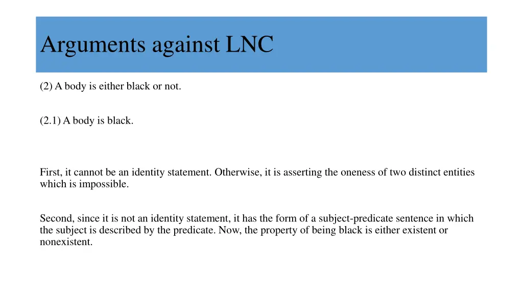 arguments against lnc 11
