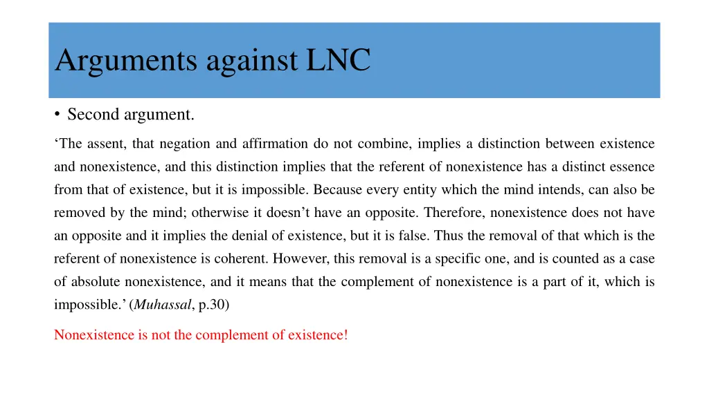 arguments against lnc 3
