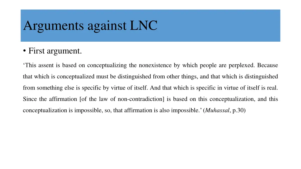 arguments against lnc
