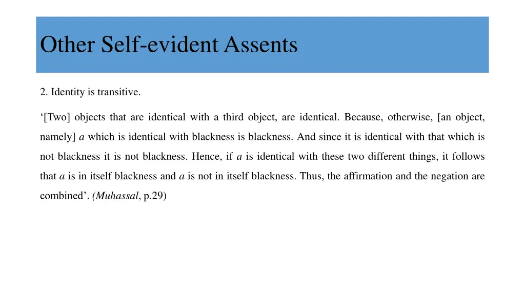 other self evident assents 3