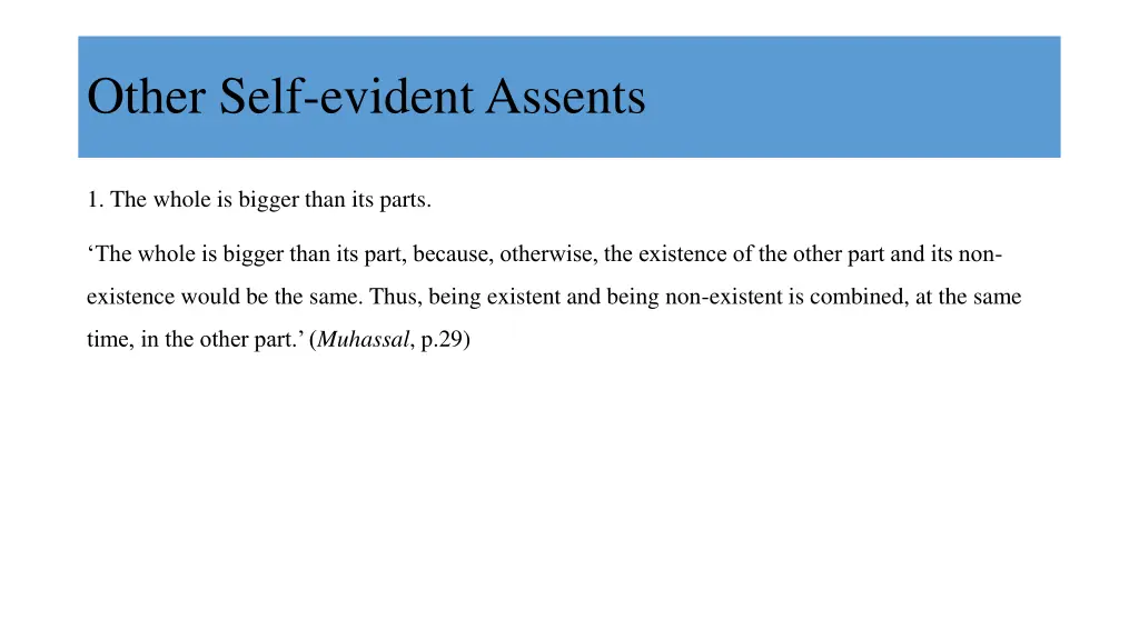 other self evident assents