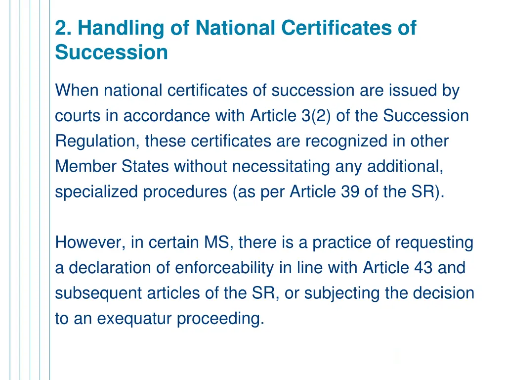 2 handling of national certificates of succession