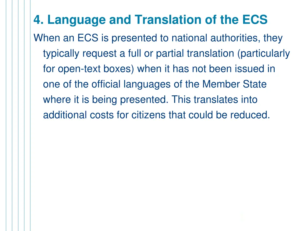 4 language and translation of the ecs when