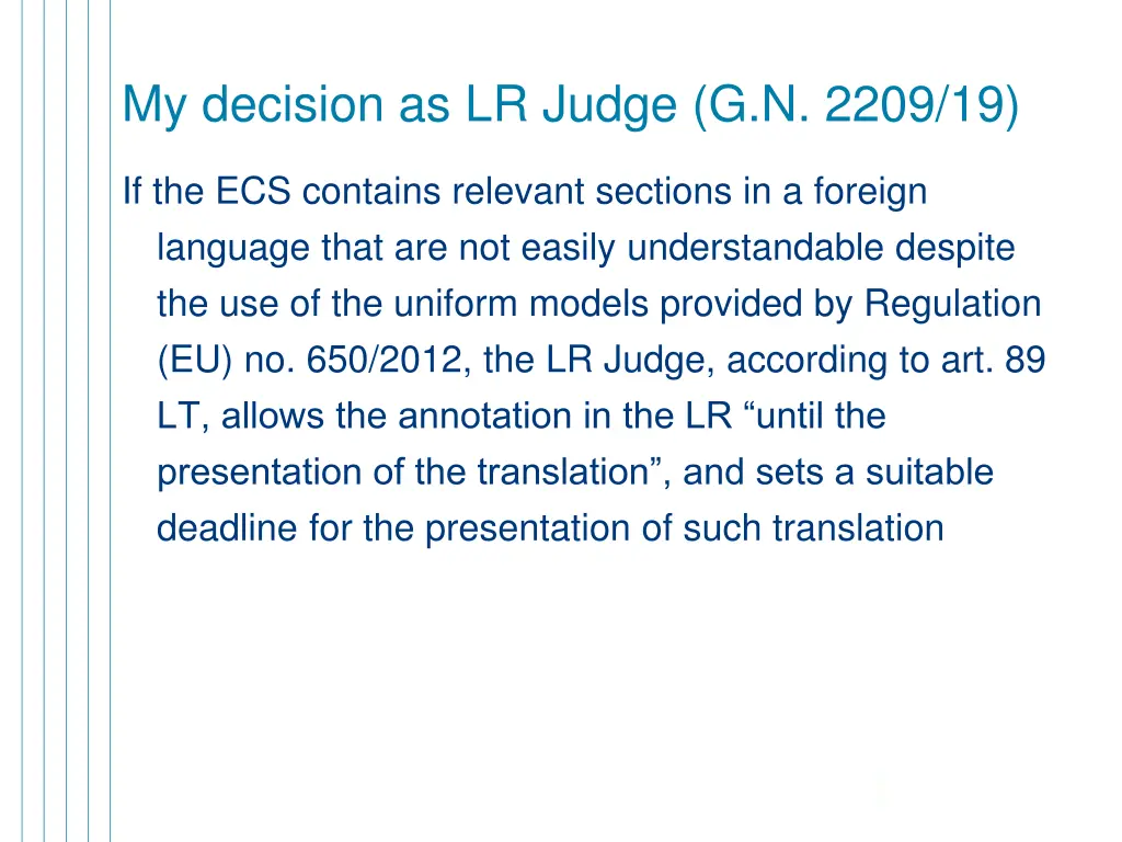 my decision as lr judge g n 2209 19