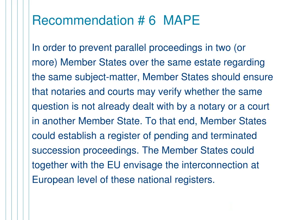 recommendation 6 mape