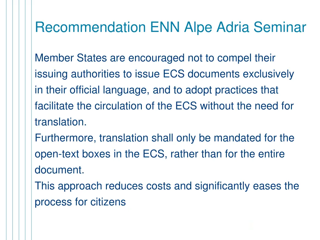 recommendation enn alpe adria seminar