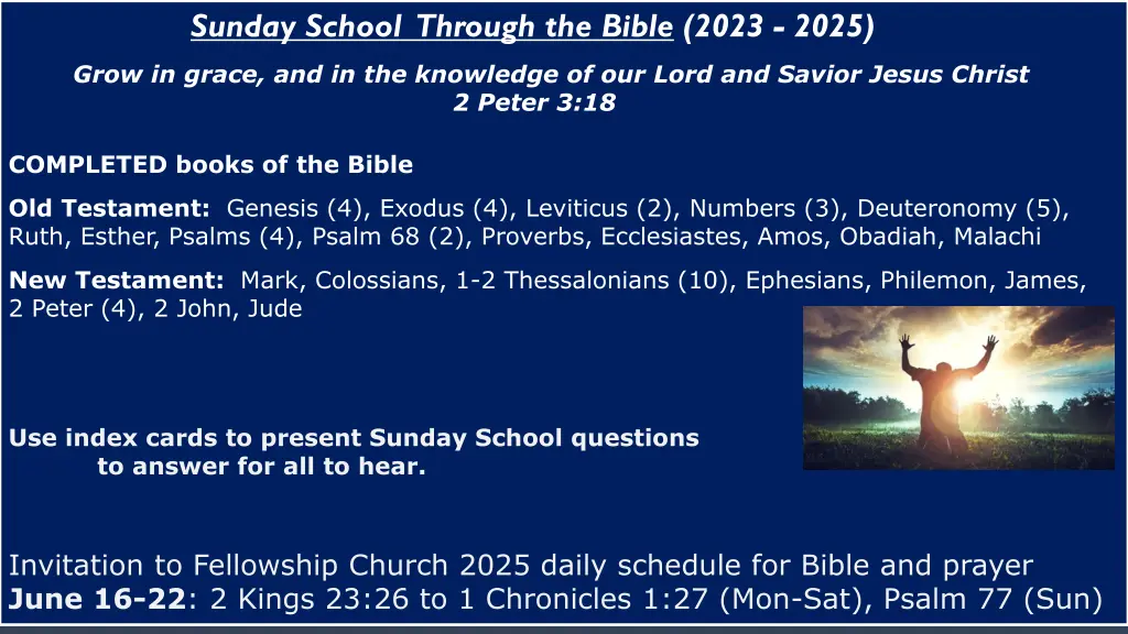 sunday school through the bible 2023 2025