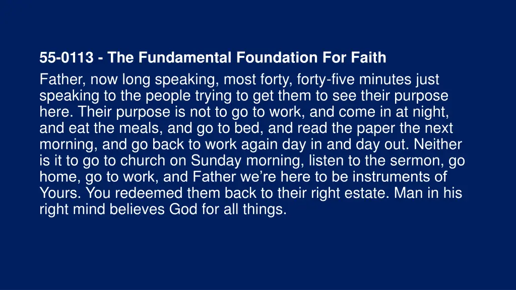55 0113 the fundamental foundation for faith