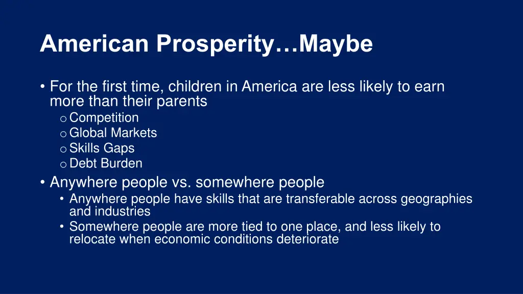 american prosperity maybe