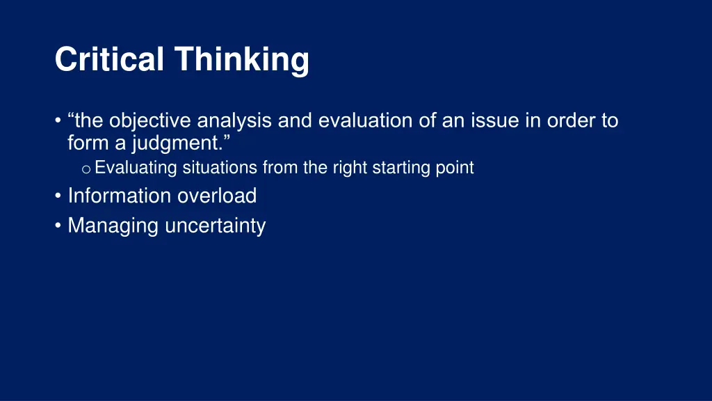 critical thinking