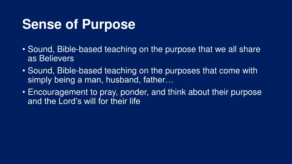 sense of purpose