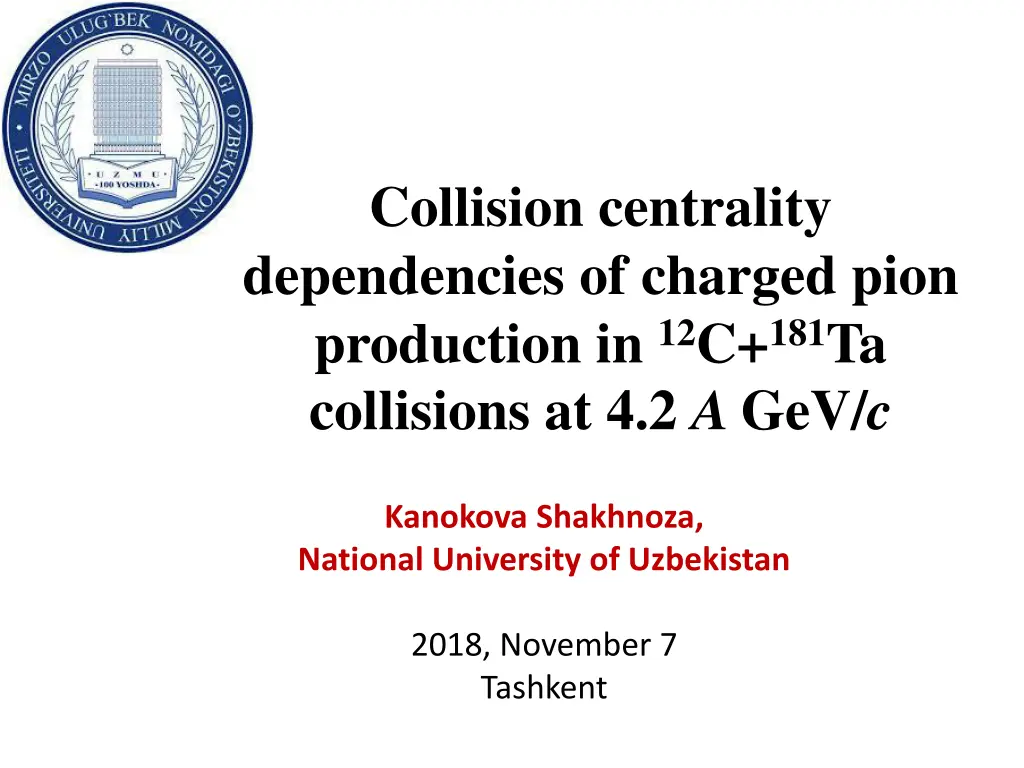 collision centrality dependencies of charged pion