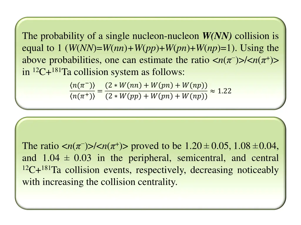 the probability of a single nucleon nucleon