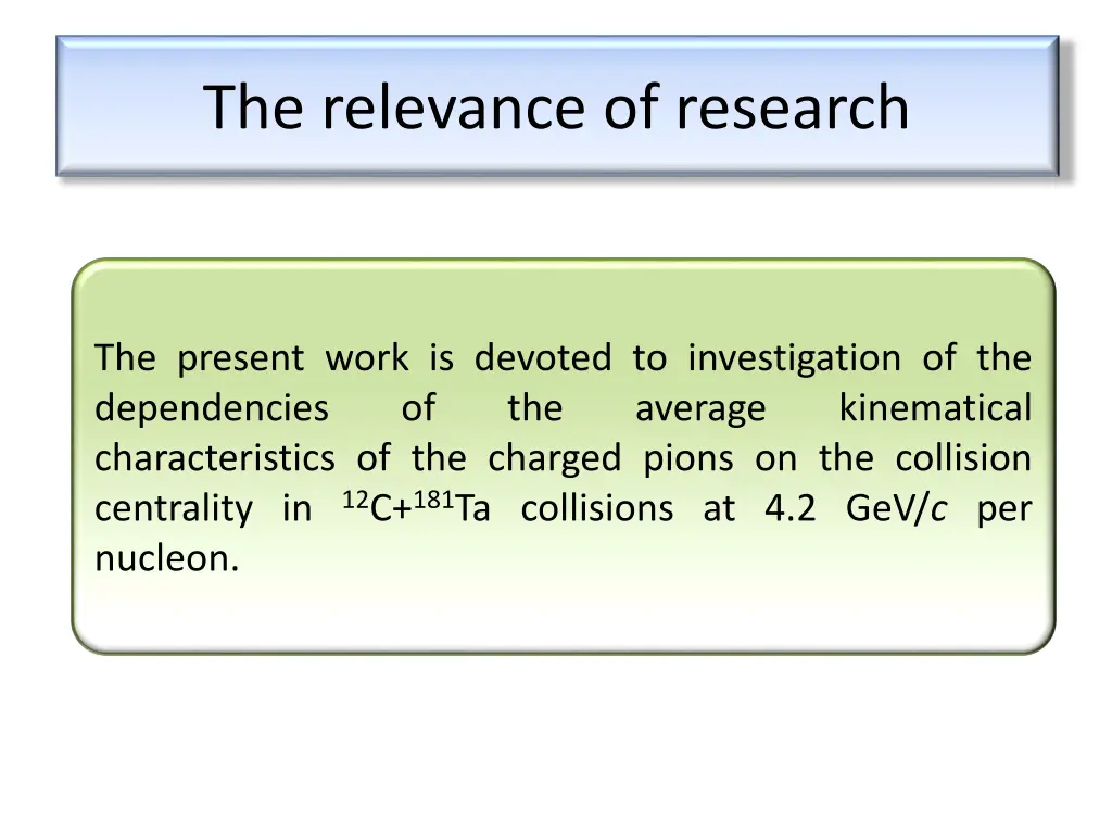 the relevance of research 1