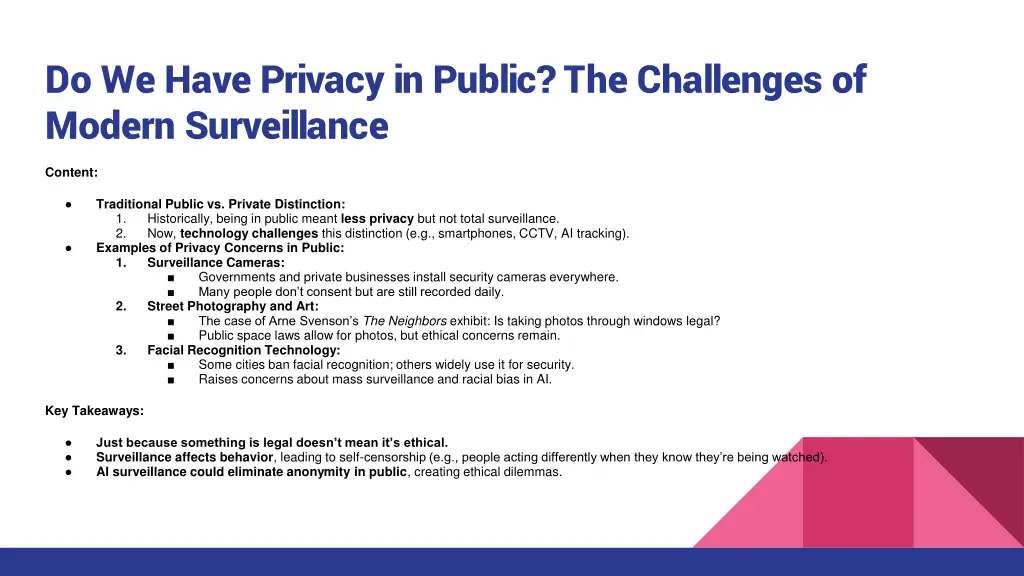 do we have privacy in public the challenges