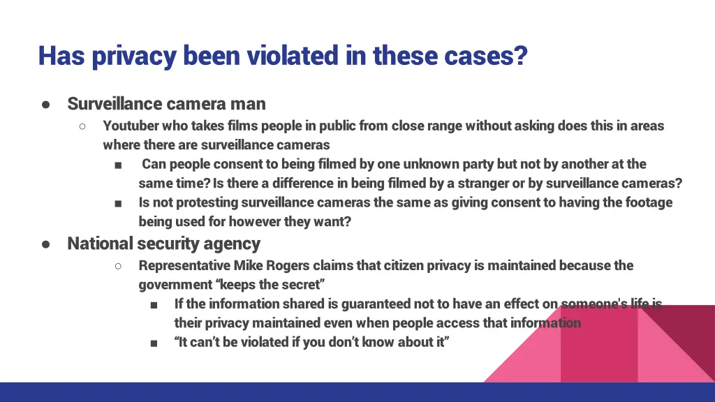 has privacy been violated in these cases