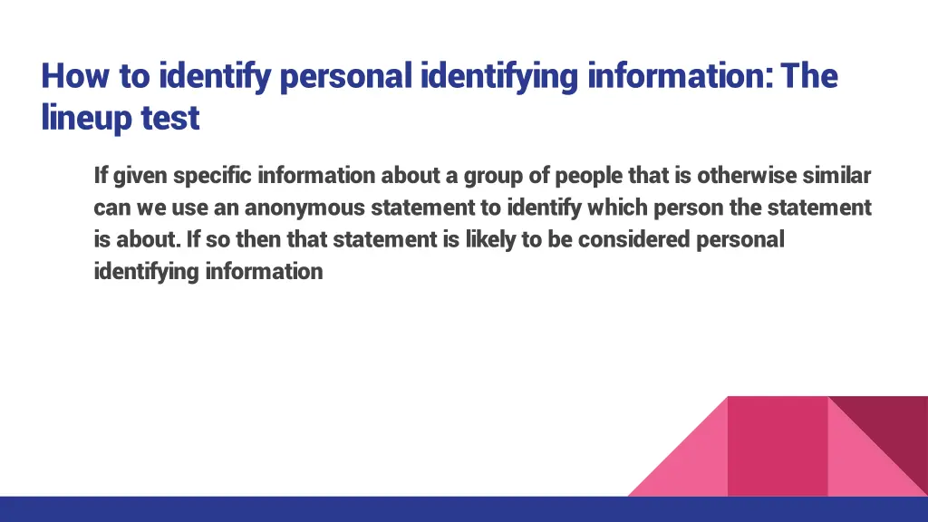 how to identify personal identifying information